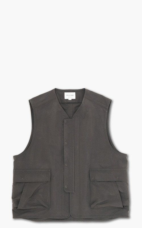 Still By Hand Pe/Ny Vest Charcoal