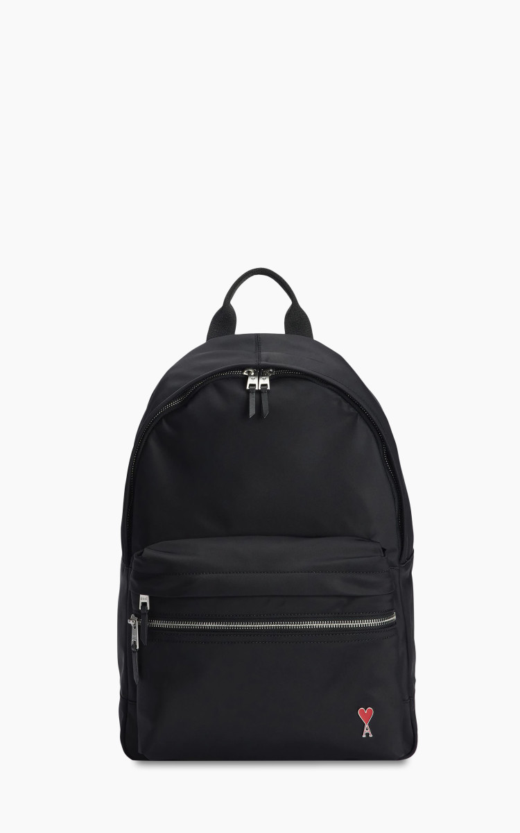 AMI PARIS アミパリス DE COEUR ナイロン リュック 黒 AMI Paris Ami De Coeur バックパック | ブラック | FARFETCH JP