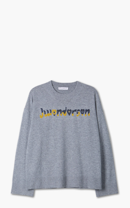 JW Anderson Logo Crew Neck Jumper Grey Melange