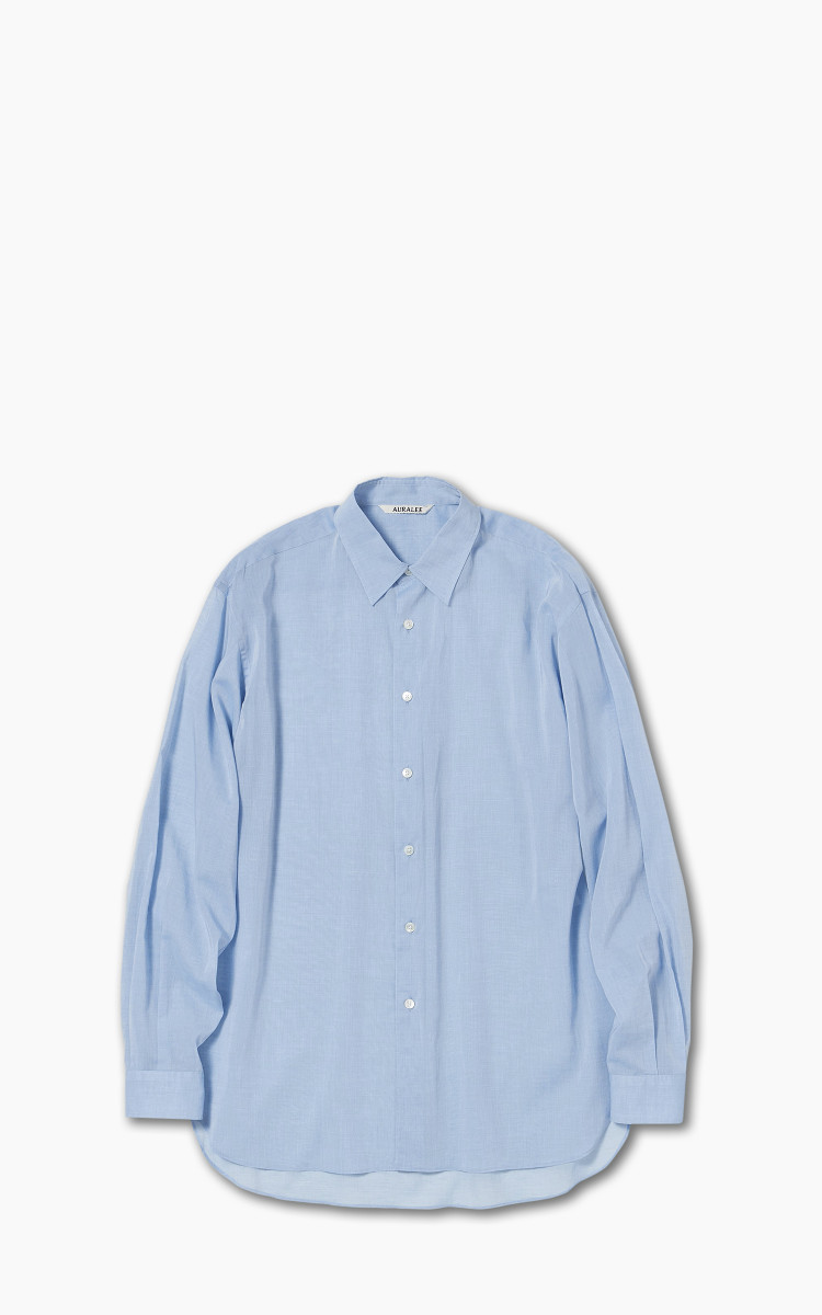 Auralee Hard Twist Finx Organdy Shirt Sax Blue Chambray Auralee Hard Twist Finx Organdy Shirt Sax Blue Chambray