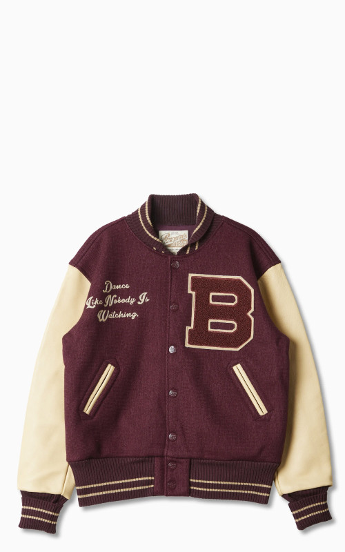 Fullcount BBJ-021 Brown´s Beach Varsity Jacket Burgundy "30th Anniversary"