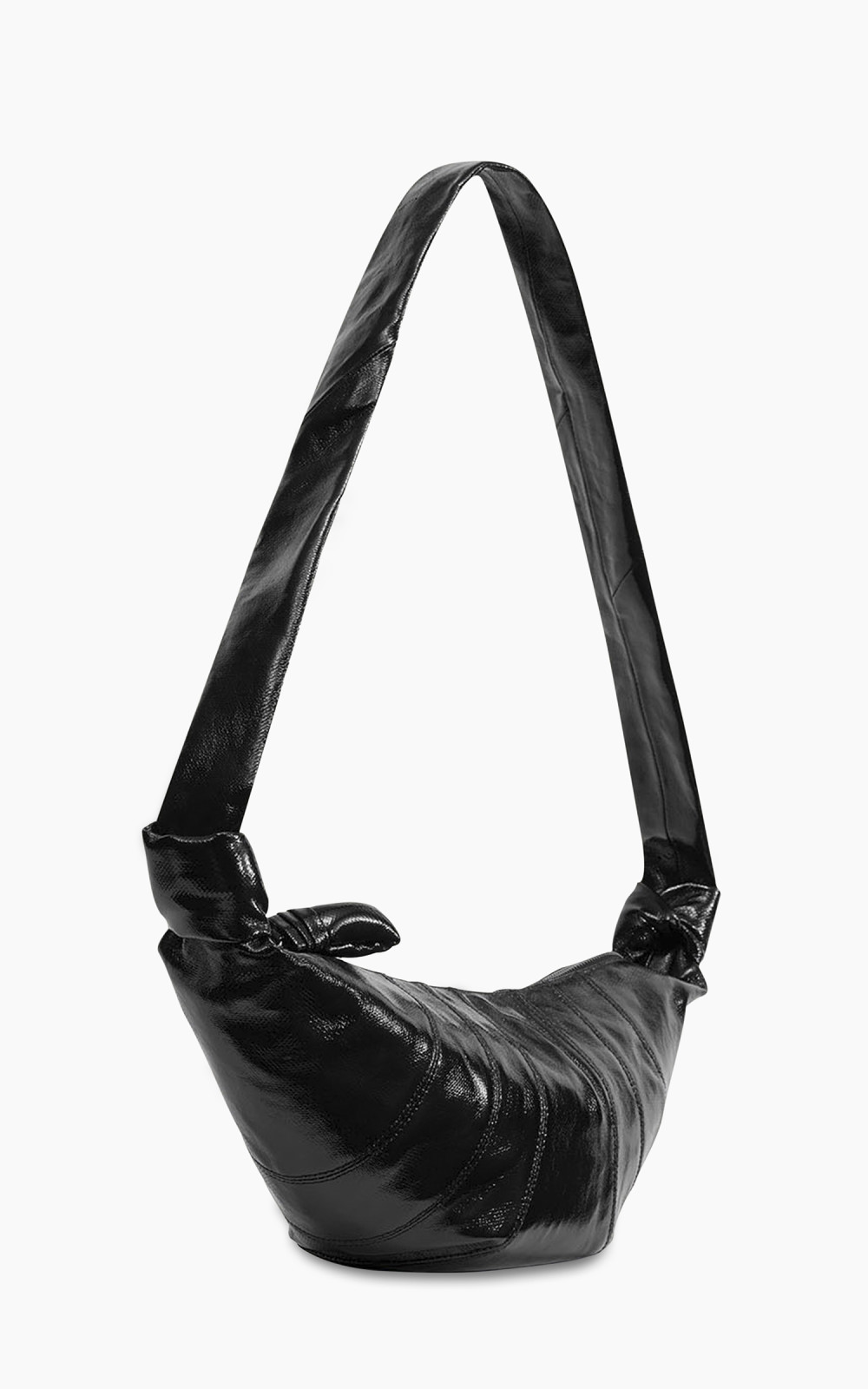 Lemaire Medium Croissant Bag Coated Cotton Black | Cultizm Lemaire Medium Croissant Bag Coated Cotton Black | Cultizm