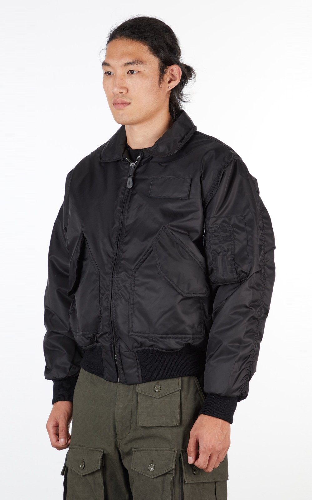 Military Surplus CWU US Fur Collar Flight Jacket Black | Cultizm Military Surplus CWU US Fur Collar Flight Jacket Black | Cultizm