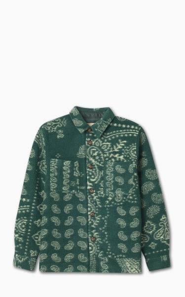 Portuguese Flannel Abstract Paisley Overshirt Green