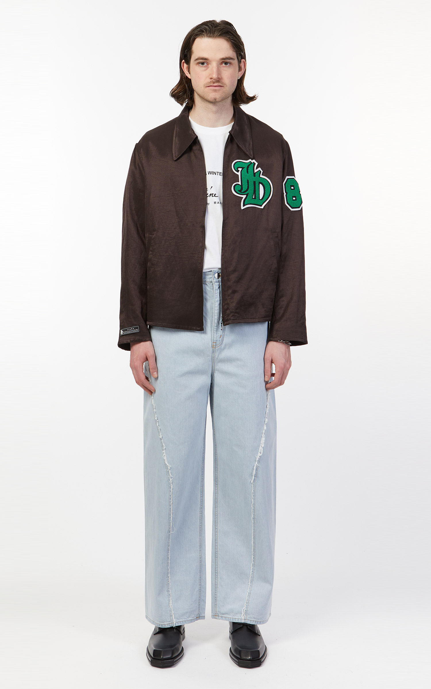 Jieda Patch Zip Jacket Brown | Cultizm