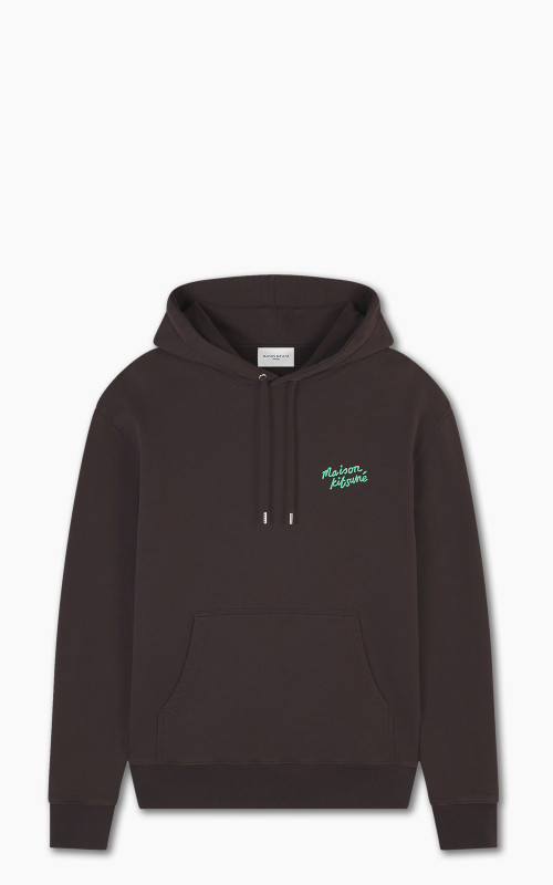 Maison Kitsuné Handwriting Regular Hoodie Dark Chocolate