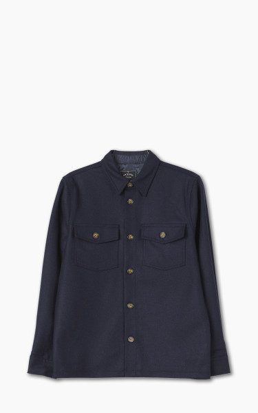 Portuguese Flannel Wool Field Overshirt Navy