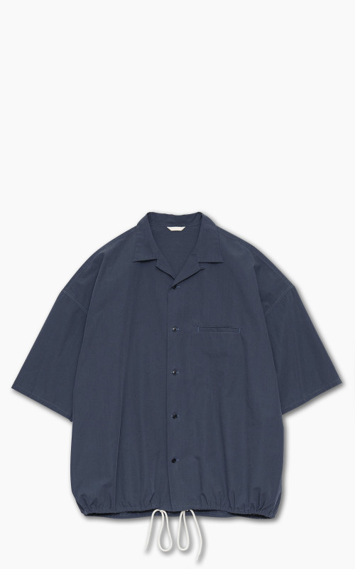 Nanamica Open Collar Wind H/S Shirt Marine Navy