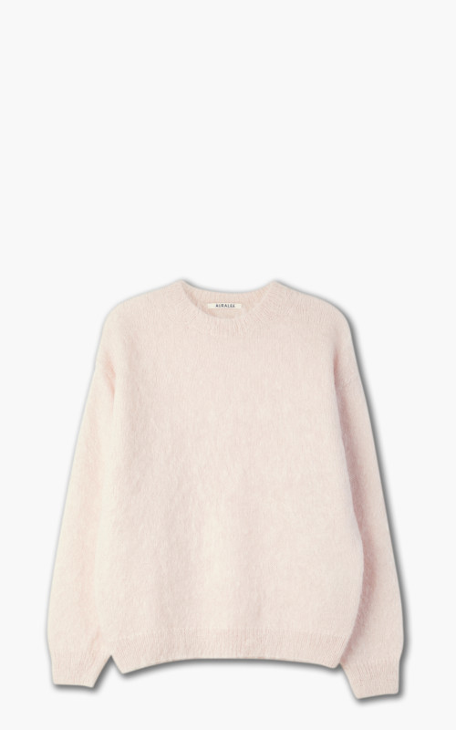 Auralee W Brushed Super Kid Mohair Knit P/O Light Pink | Cultizm