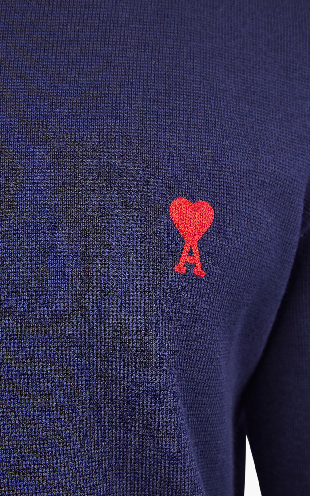 AMI Paris Ami De Coeur Crewneck Sweater Merino Wool Nautic
