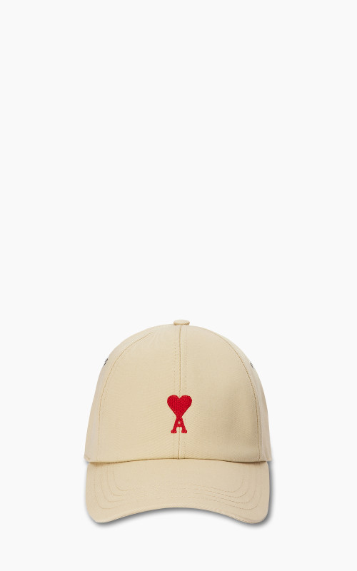 AMI Paris Red ADC Embroidery Cap Vanilla