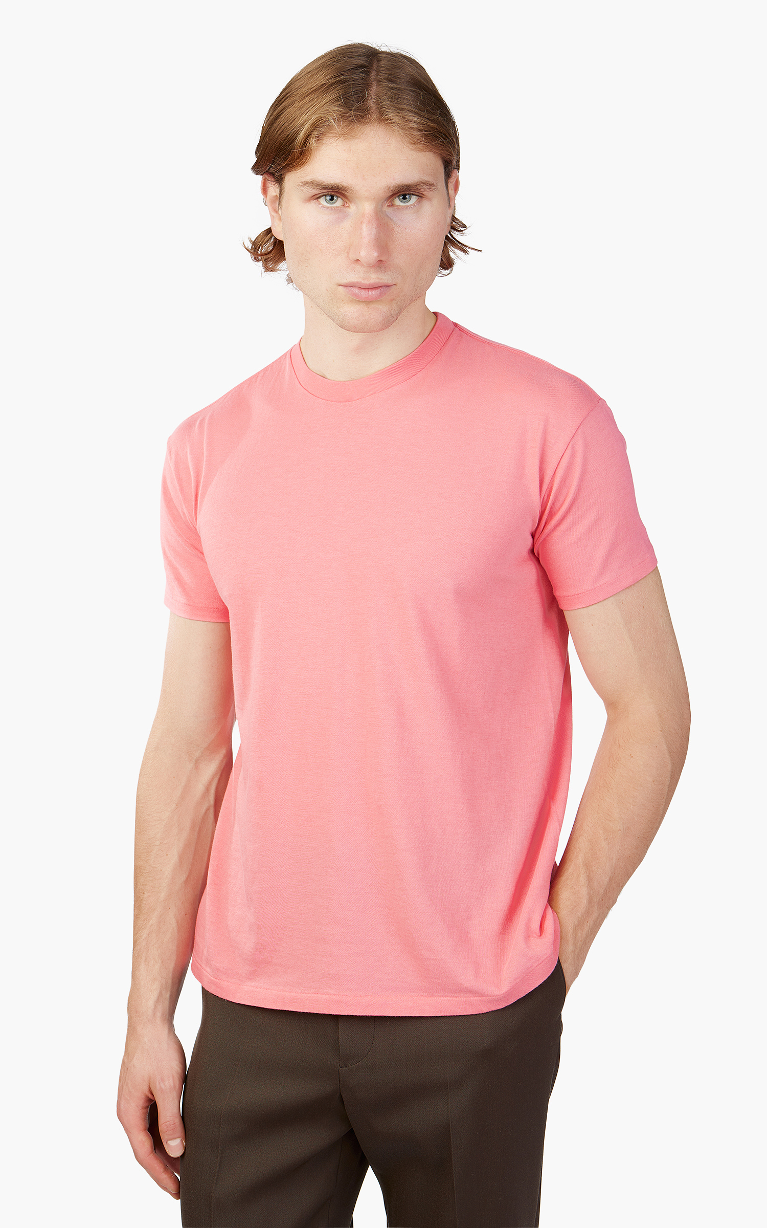 Auralee Seamless Crew Neck Tee Pink | Cultizm