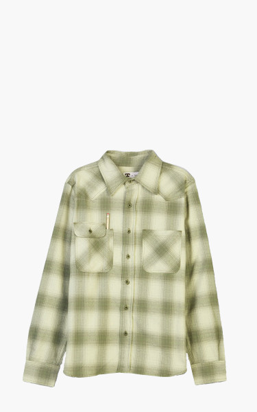 Tellason Topper Plaid Flannel Shirt Olive/Beige