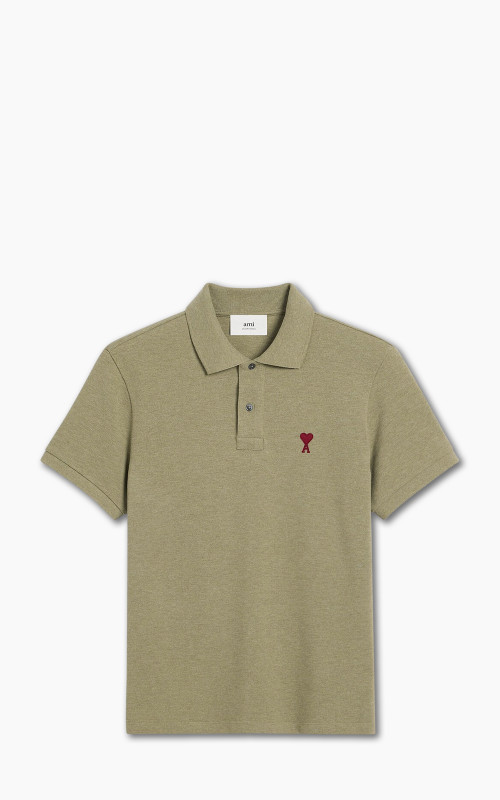 AMI Paris Ami De Coeur Polo Shirt Heather Sage
