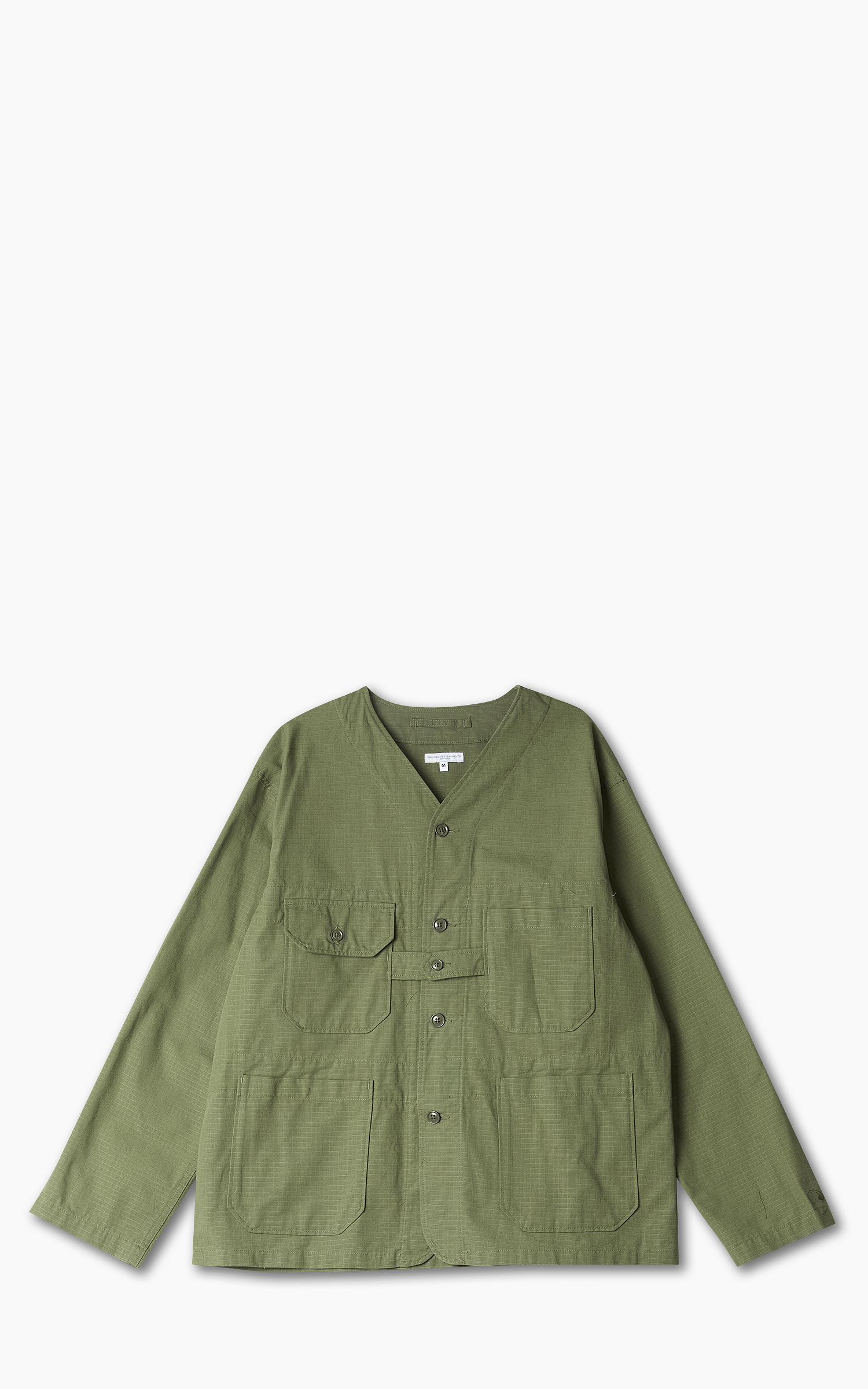 Engineered Garments Cardigan Jacket Cotton Ripstop Olive