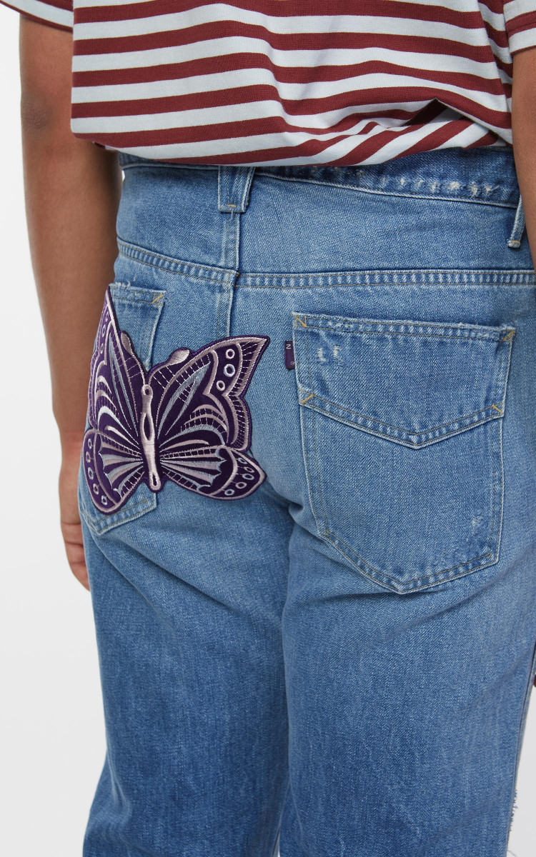 Lサイズ ニードルスAssorted Patches straight Jean Needles Assorted Patches Straight Jean Indigo | Cultizm