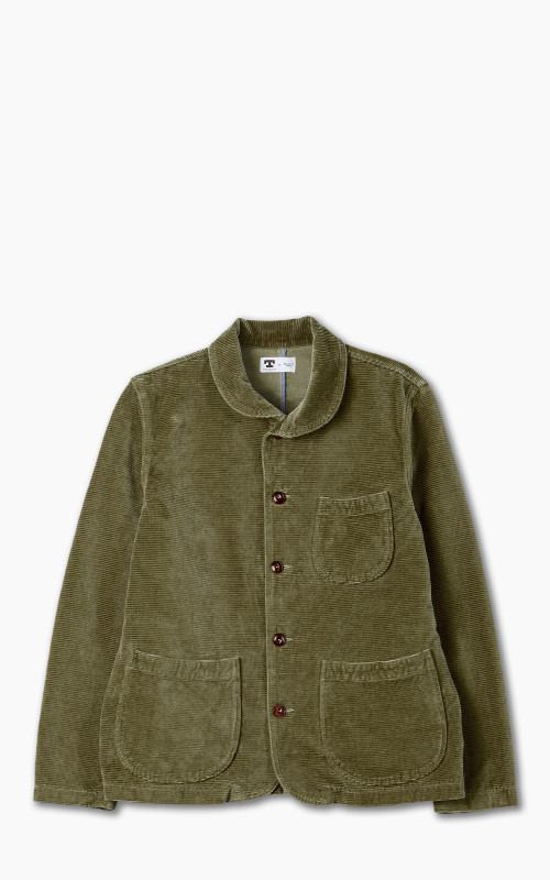 Tellason Shawl Collar Jacket Kindermann Corduroy Olive