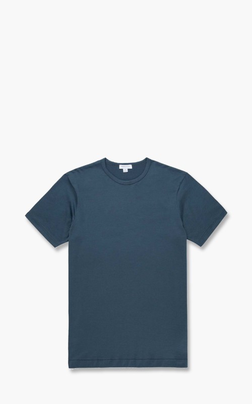 Sunspel Short Sleeve Classic Crewneck T-Shirt Dark Petrol