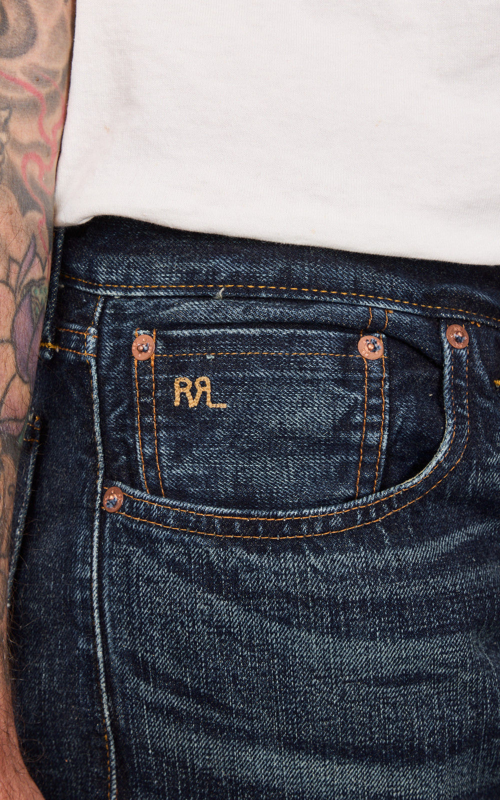 RRL High Slim Selvedge Jean Bayview Wash | Cultizm