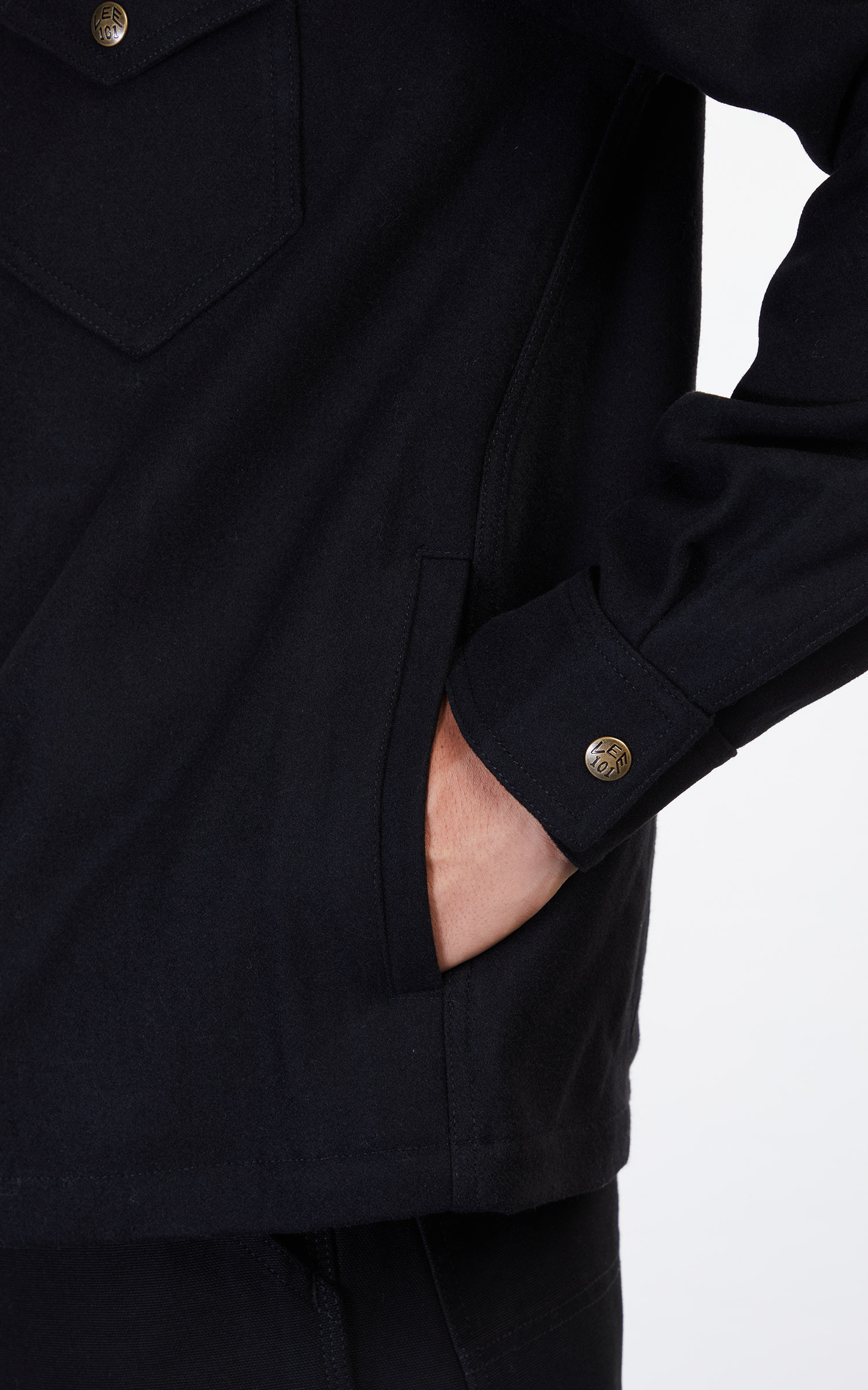 Lee 101 Wool Overshirt Black | Cultizm