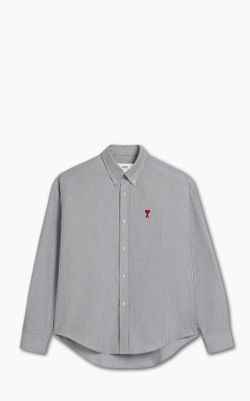 AMI Paris Boxy Fit Shirt Black/Natural White
