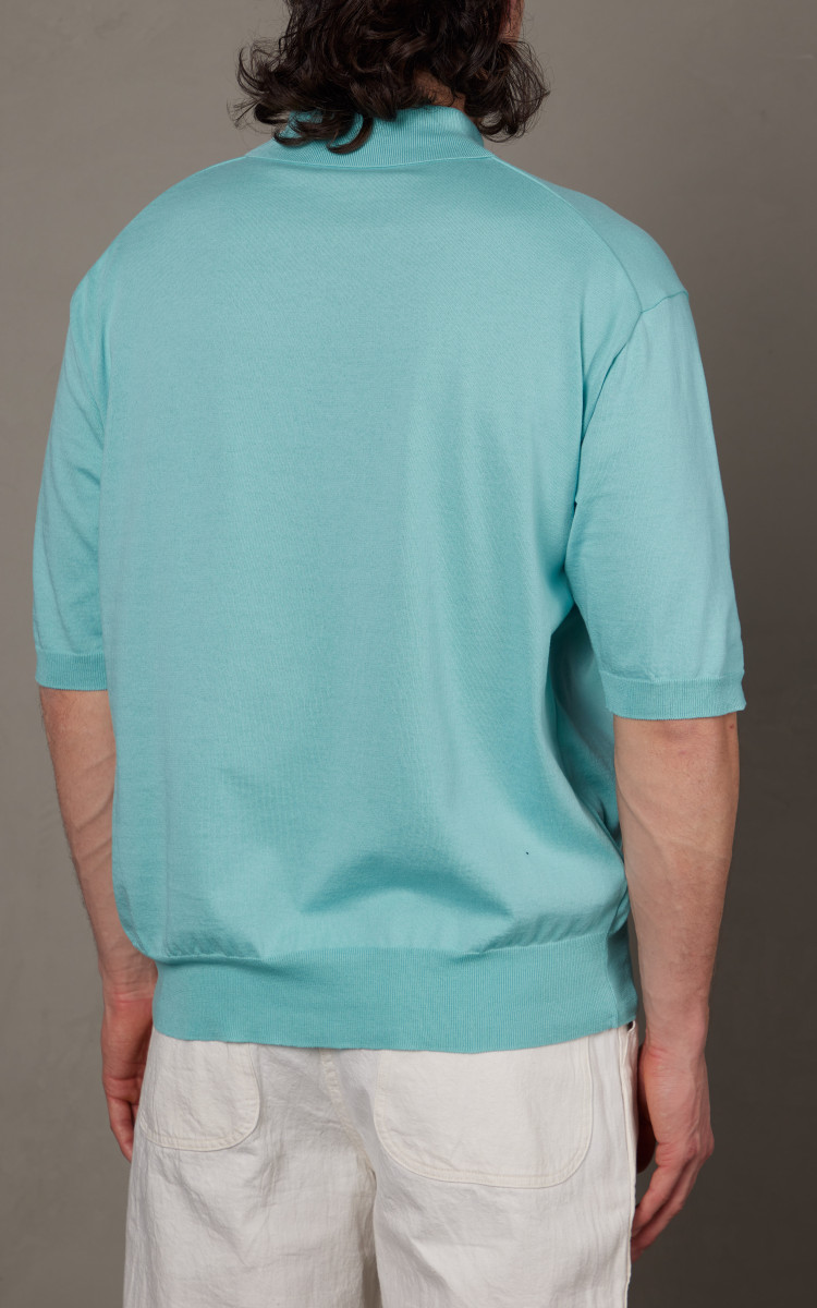 Kaptain Sunshine Cotton Knit Polo Shirt Mint | Cultizm