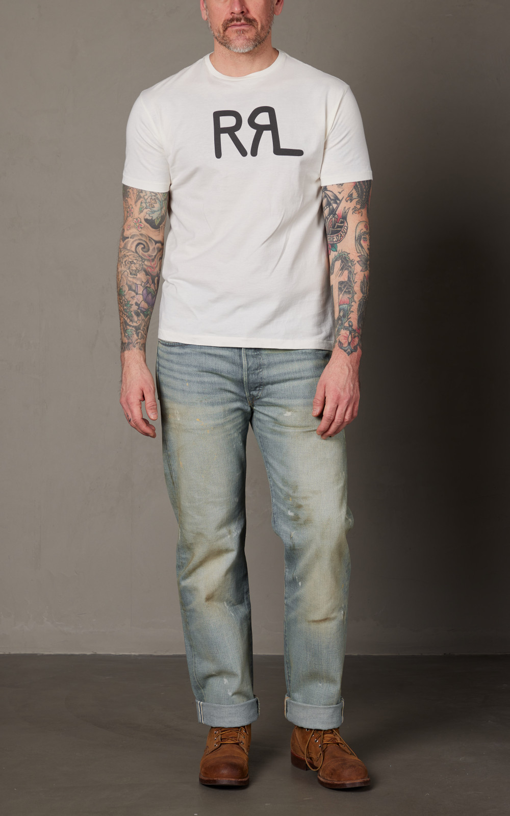 RRL Ranch Logo T-Shirt Paper White | Cultizm