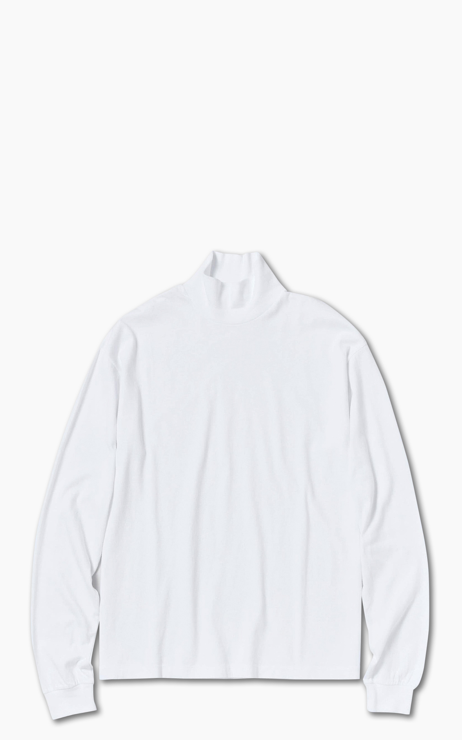 Auralee Seamless Hi Neck L/S Tee White