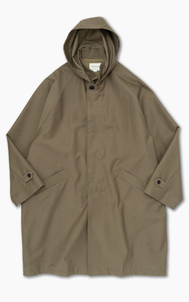 Still By Hand Moleskin Hooded Coat Khaki Beige