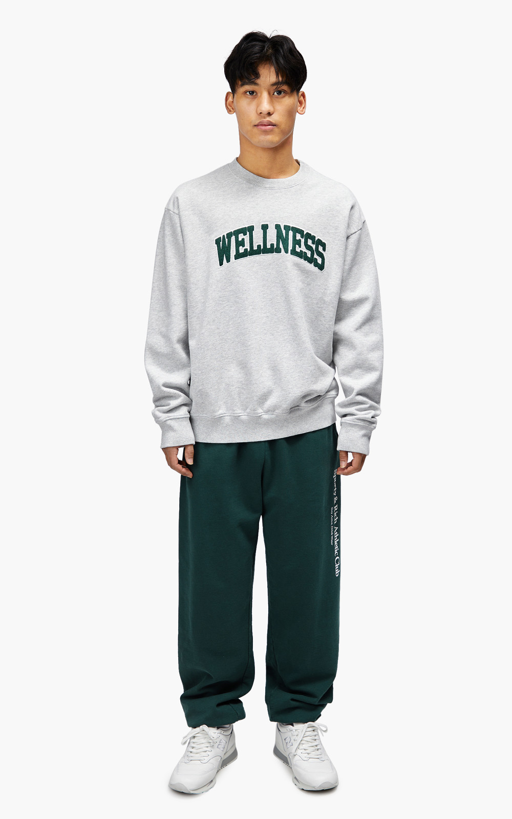 Sporty & Rich Wellness Boucle Crewneck Heather Grey | Cultizm
