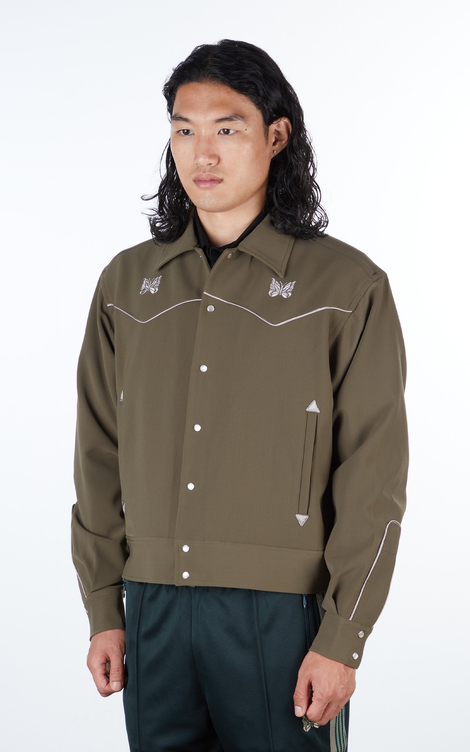 Needles Piping Cowboy Jacket Olive | Cultizm