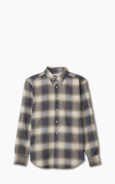 Naked &amp; Famous Denim Easy Shirt Tweedy Cotton Vintage Brushed Sand