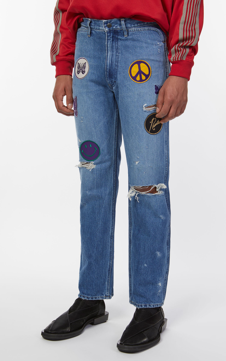 Lサイズ ニードルスAssorted Patches straight Jean Lサイズ ニードルスAssorted Patches straight Jean