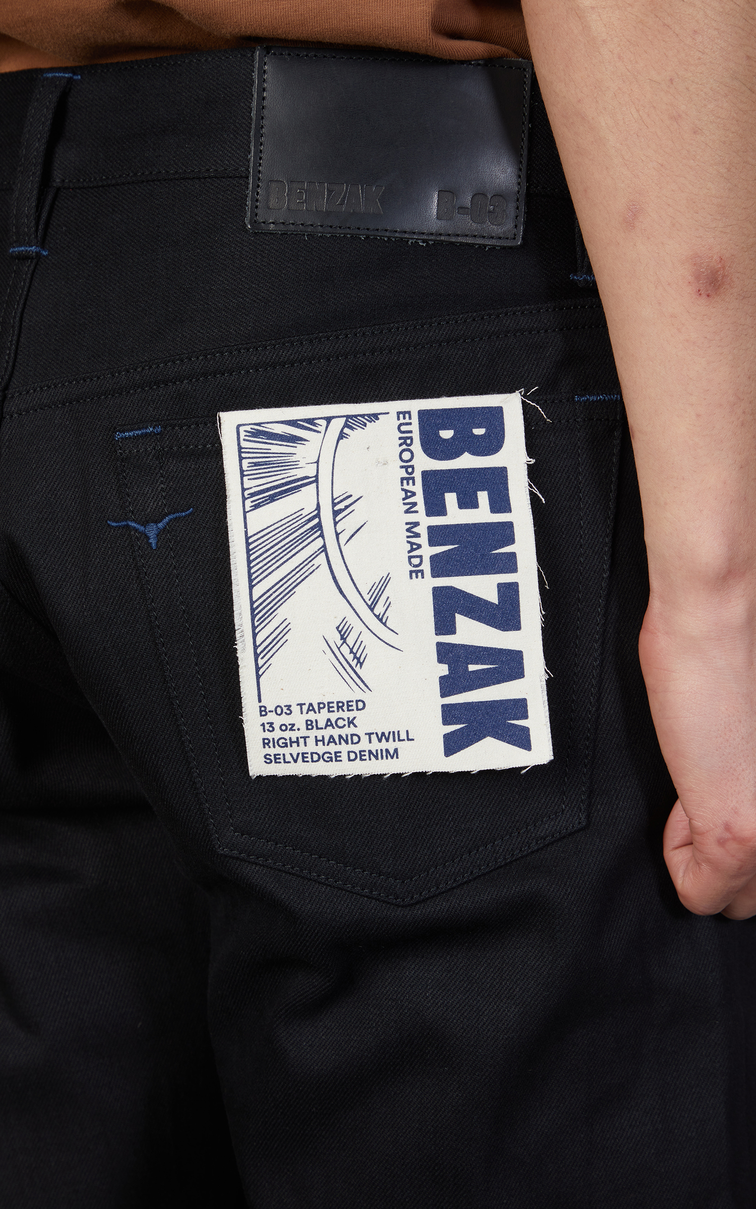 Benzak B-03 Tapered Selvedge Black 13oz | Cultizm