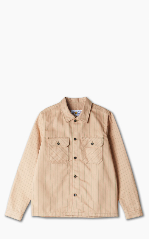 Naked & Famous Denim Work Shirt Repro Workwear Twill Peach