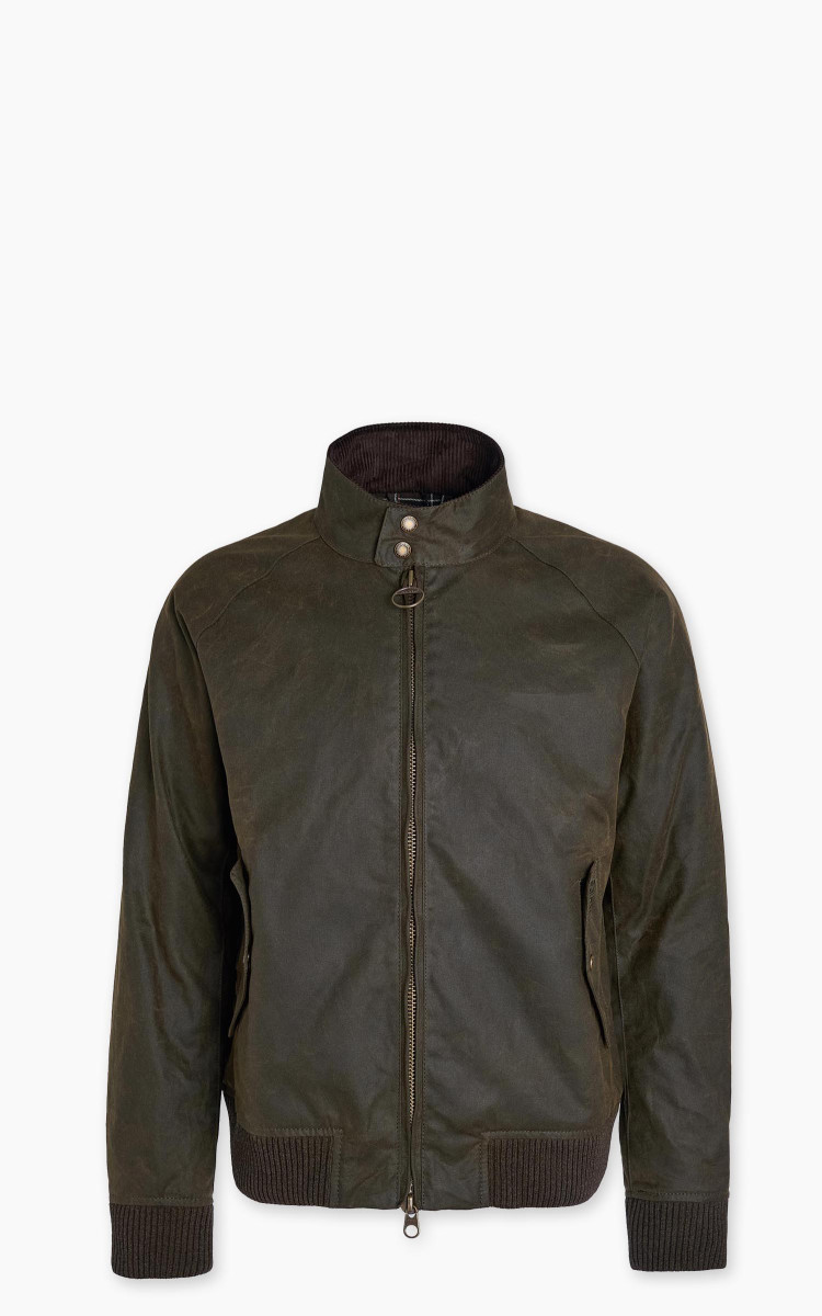 Barbour × Baracuta wax jacket MWX2327 Barbour x Baracuta Porton Wax Jacket Olive | Cultizm