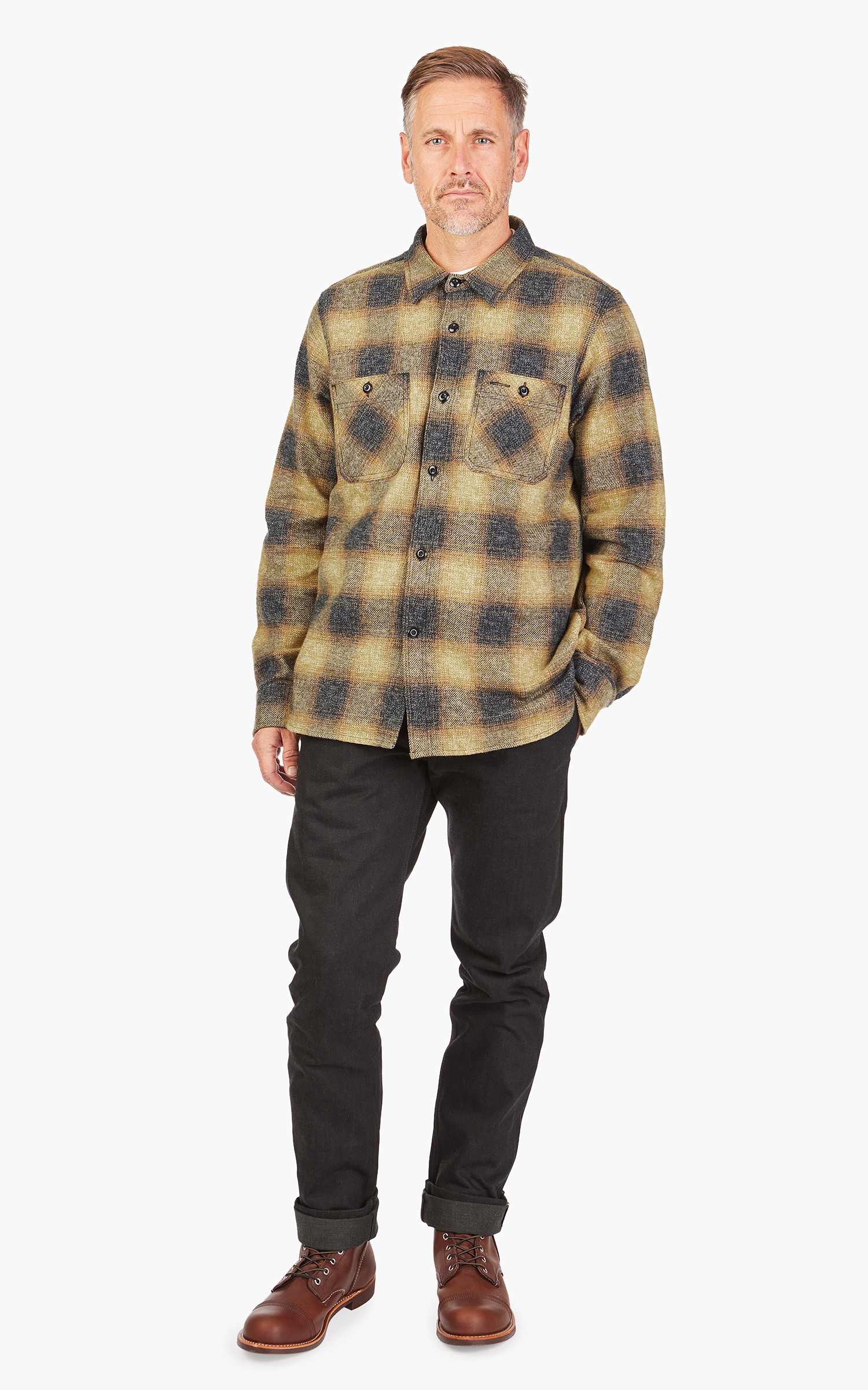 Rogue Territory BM Shirt Ombre Plaid Gold | Cultizm