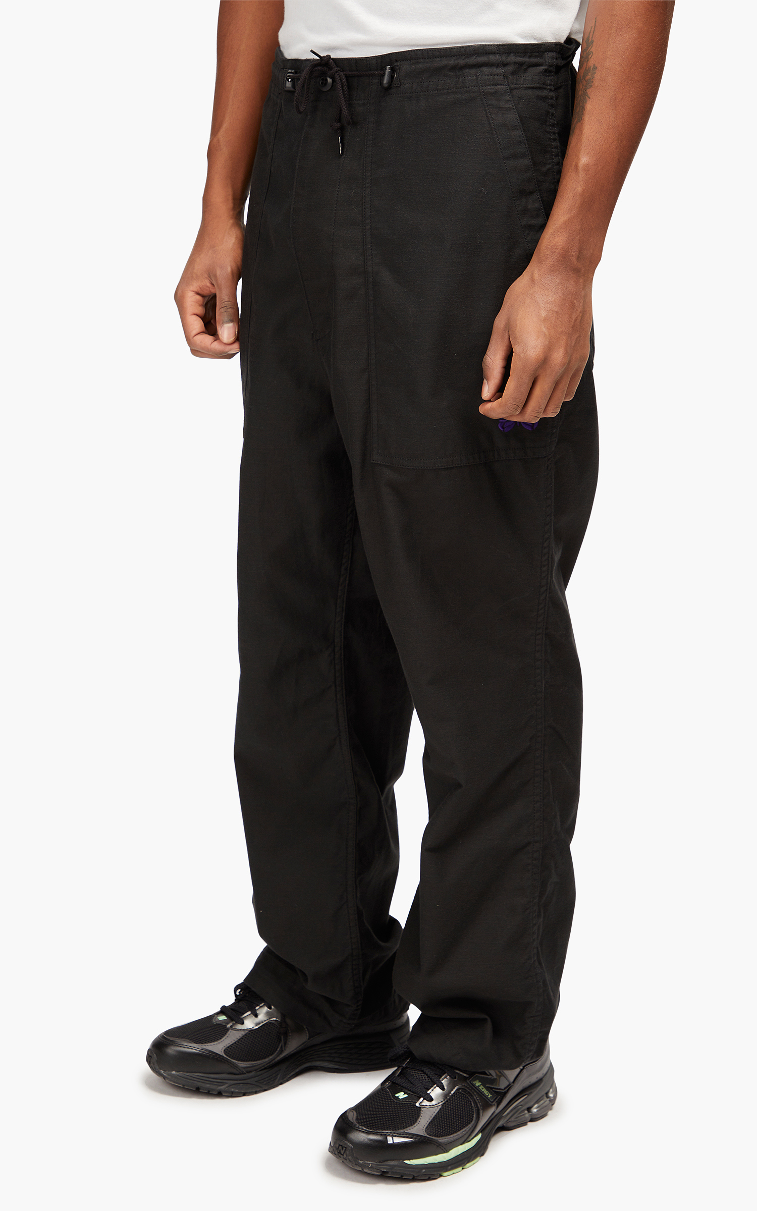 Needles String Fatigue Pant Back Sateen Black | Cultizm