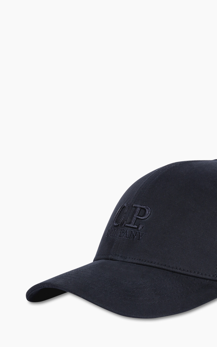 C.P. Company Gabardine Logo Cap Total Eclipse | Cultizm