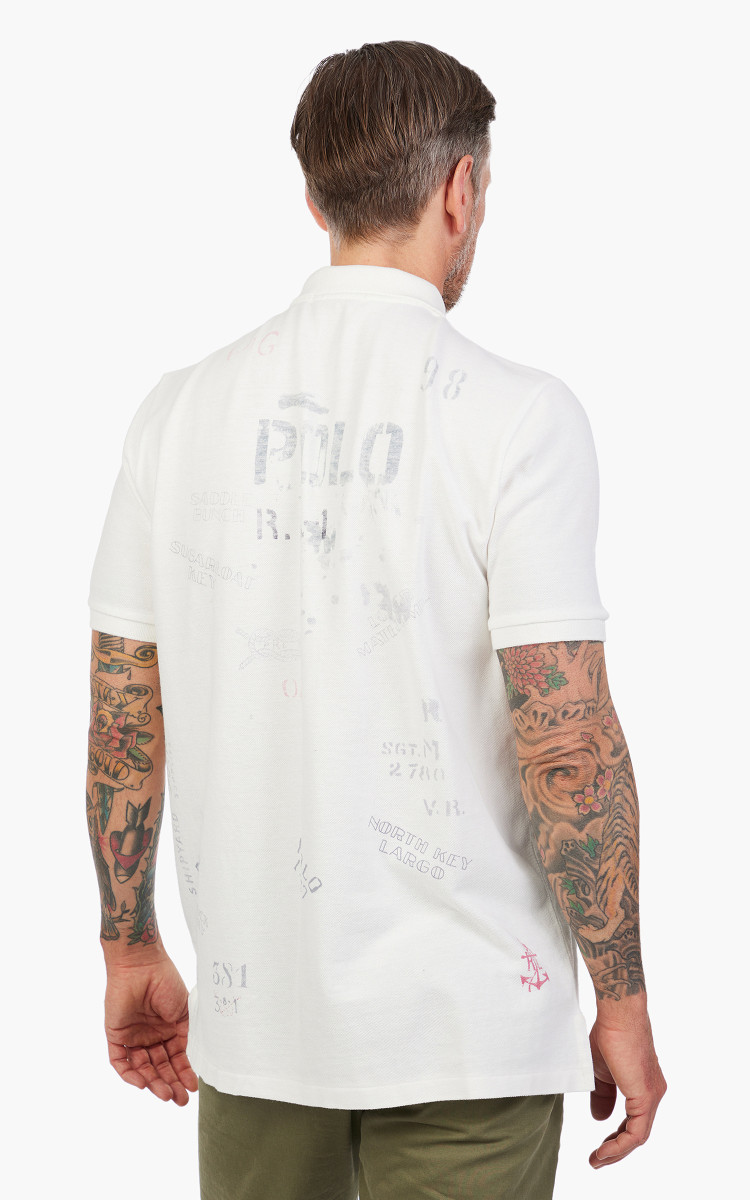 Polo Ralph Lauren Classic Fit Mesh Graphic Polo Shirt White | Cultizm