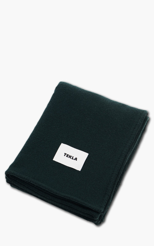 TEKLA Merino Wool Blanket Solid Dark Green