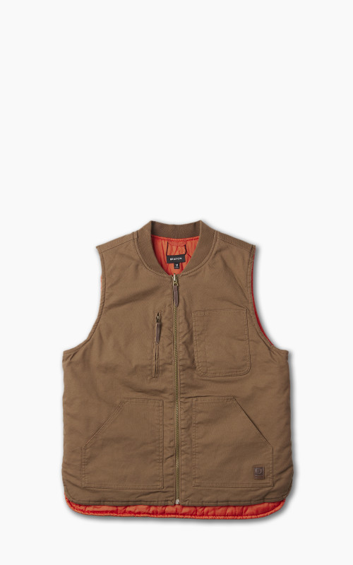 Brixton Builders Abraham Rev Vest Bison/Burnt Red