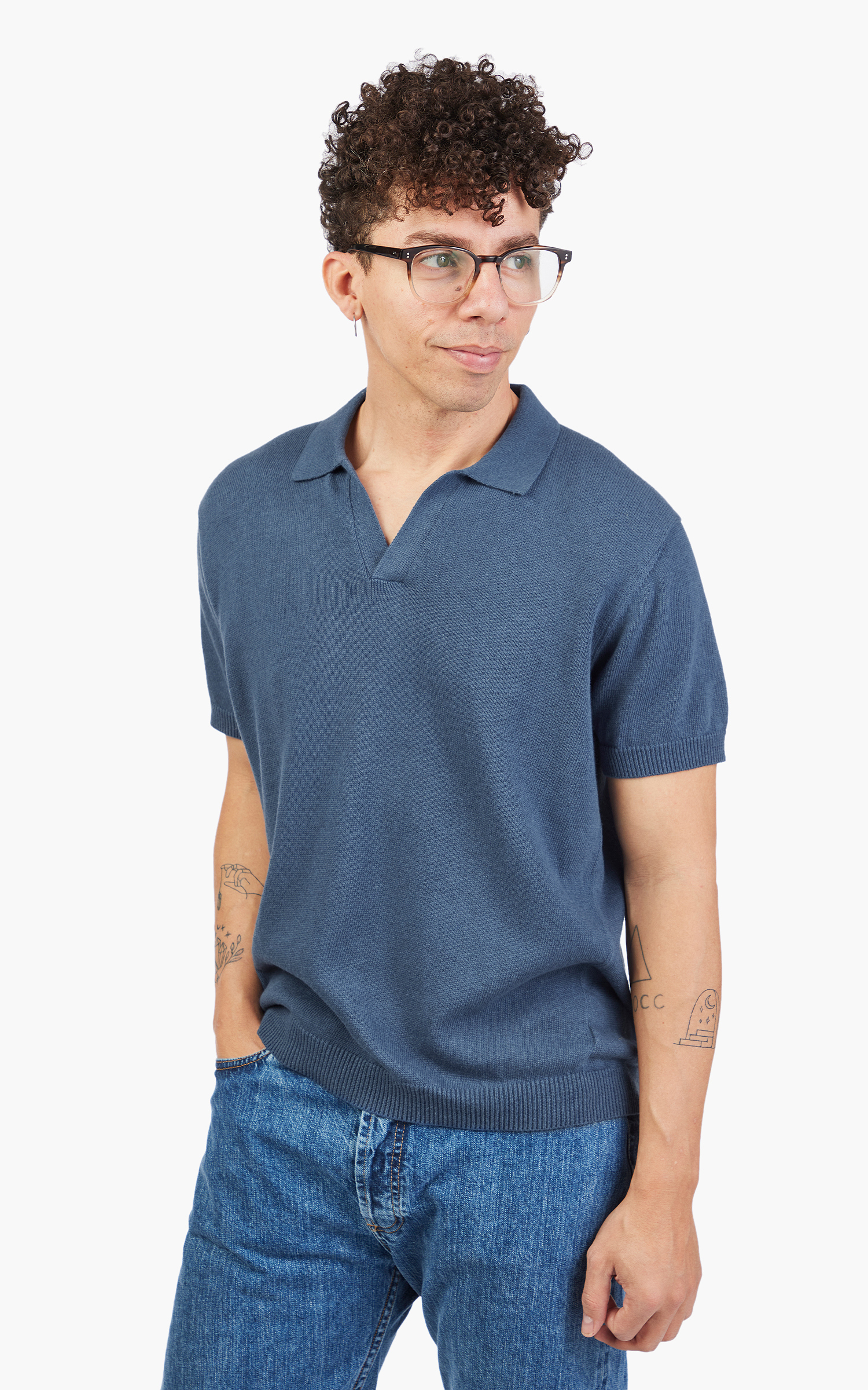 3sixteen Knit Polo Slate Cultizm