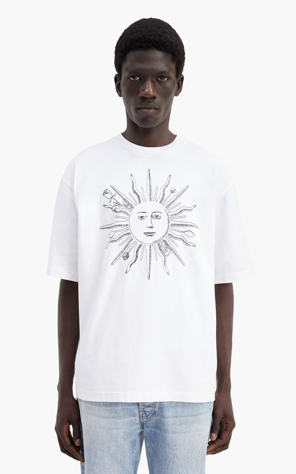 Jacquemus Le T-Shirt Soleil Sun Sketch Royal Sun White | Cultizm