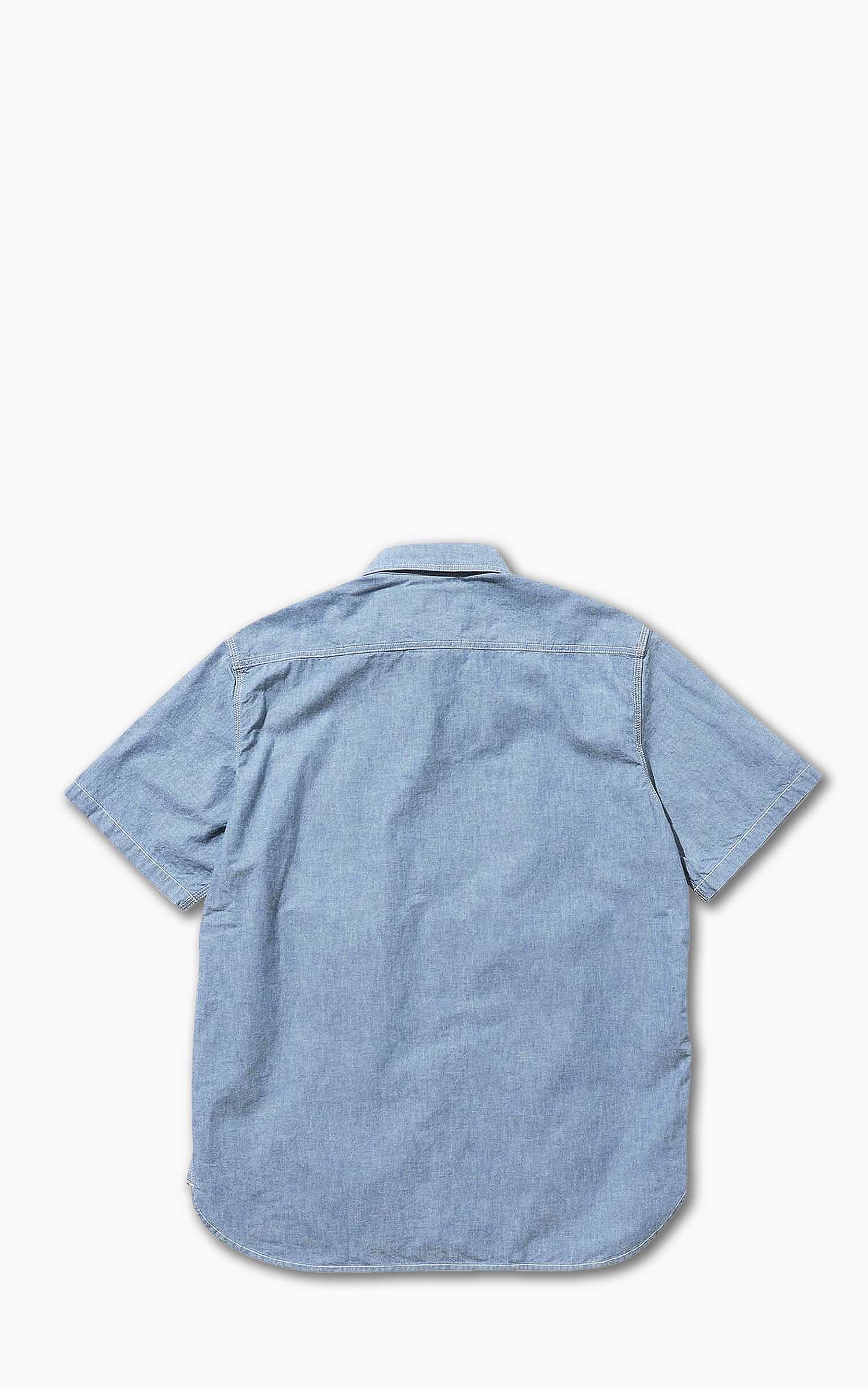 Beams Plus Short Sleeve Work Shirt Selvedge Chambray Sax