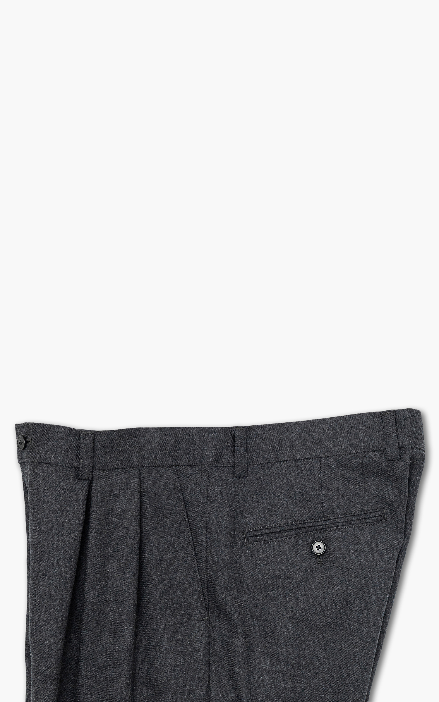 Still by Hand Wool Mix Easy Pants - Charcoal | Wallace