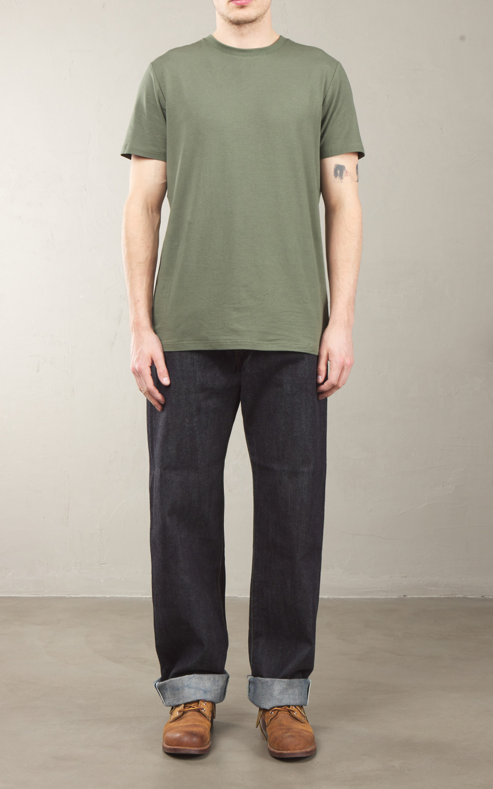 The Flat Head FN-D111 Wide Straight Jeans Selvedge One Wash