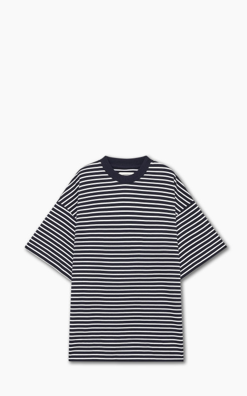 Markaware Stripe Box Tee S/S Navy/White