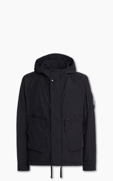 C.P. Company Flatt Nylon Hooded Jacket Black