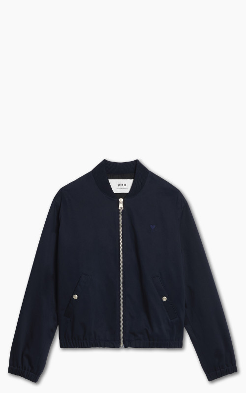 AMI Paris Zipped Bomber Jacket Nautic Blue